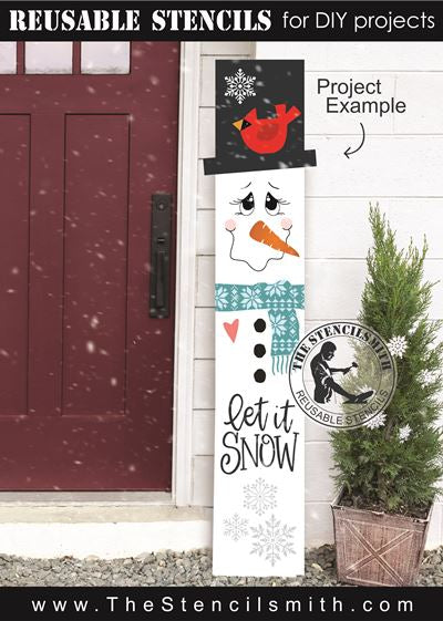 9134 let it snow snowman leaner stencil - The Stencilsmith
