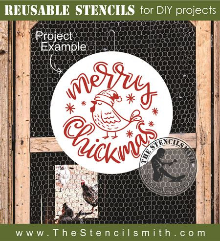 9141 Merry Chickmas stencil - The Stencilsmith