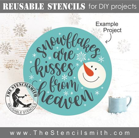 9143 snowflakes are kisses stencil - The Stencilsmith