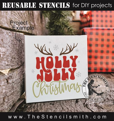 9147 Holly Jolly Christmas stencil - The Stencilsmith