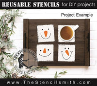 9158 Snowman face stencils - The Stencilsmith