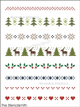 9168 Christmas sweater borders stencil - The Stencilsmith