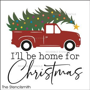 9194 I'll be home for Christmas truck stencil - The Stencilsmith