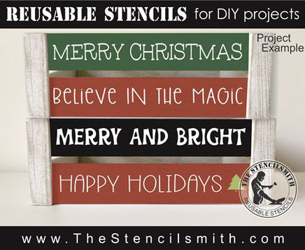 9196 Christmas Phrase Collection stencil - The Stencilsmith