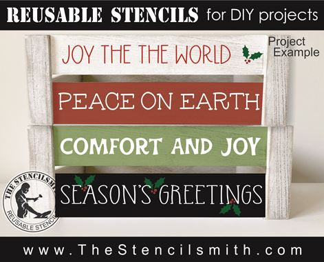 9200 Holiday Phrase Collection stencil - The Stencilsmith