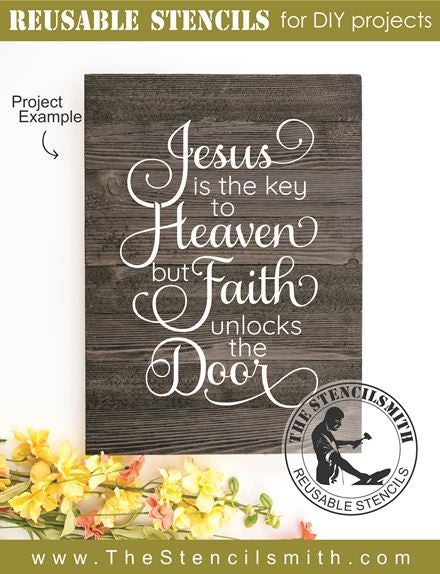 9228 Jesus is the key to Heaven stencil