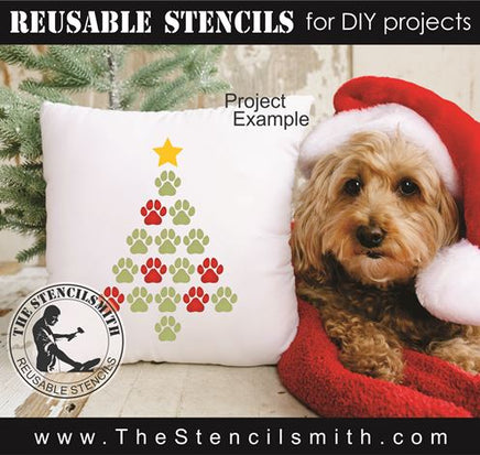 9231 Paw Christmas Tree stencil - The Stencilsmith