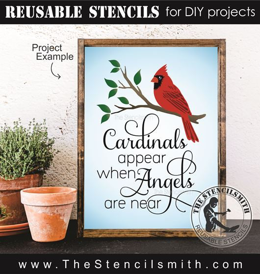 9242 Cardinals appear when angels stencil - The Stencilsmith