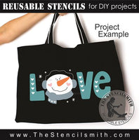 9264 LOVE snowman stencil - The Stencilsmith
