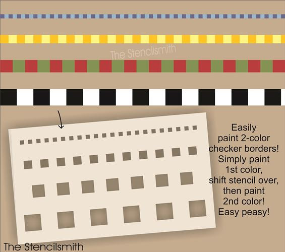 9302 checker borders (2-layer) stencil - The Stencilsmith