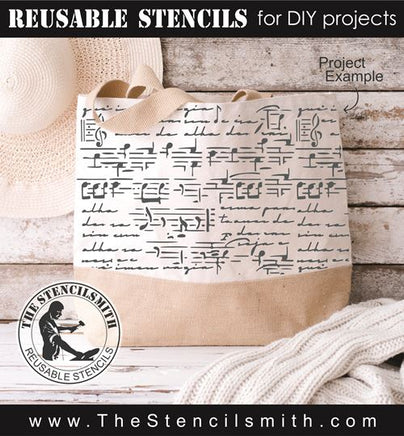 9318 vintage music sheet stencil - The Stencilsmith