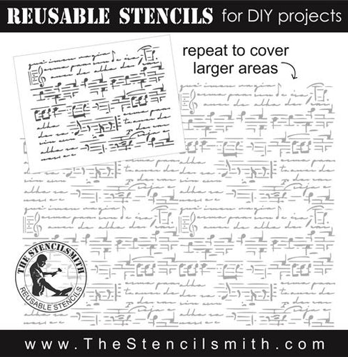 9318 vintage music sheet stencil - The Stencilsmith