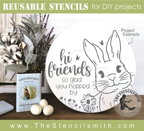 9334 hi friends bunny stencil - The Stencilsmith