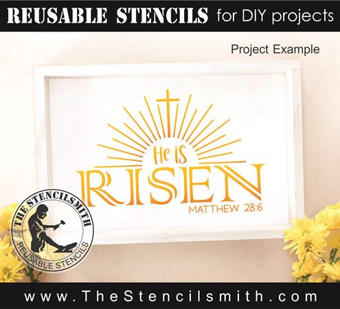 9348 He is Risen stencil - The Stencilsmith