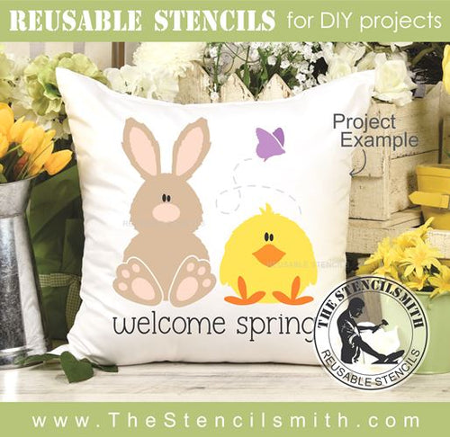 9353 welcome spring stencil - The Stencilsmith