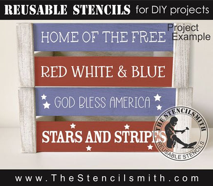 9481 Patriotic Phrase Collection stencil - The Stencilsmith