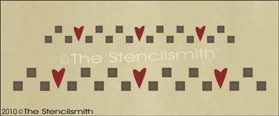 1233 - Heart Checker Border - The Stencilsmith