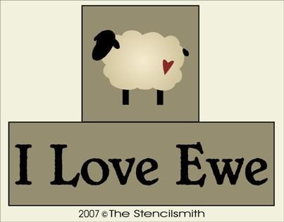 1249 - I Love Ewe - BLOCKS - The Stencilsmith