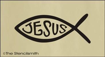 1424 - Christian Fish Jesus - The Stencilsmith