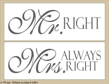 1637 - Mr. Right ... Mrs. Always Right - The Stencilsmith