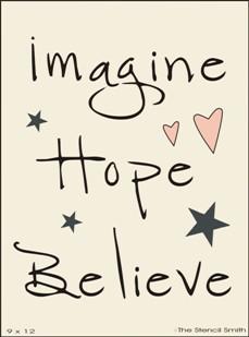 Imagine Hope Believe Group Sheet - The Stencilsmith