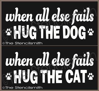 2008 - when all else fails ... hug the dog / cat - The Stencilsmith