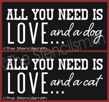 2161 - All you need is love ... and a dog / cat - The Stencilsmith