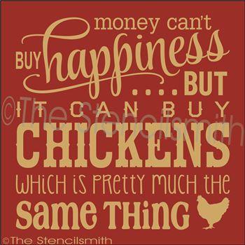 2328 - Money can't buy happiness ... chickens - The Stencilsmith