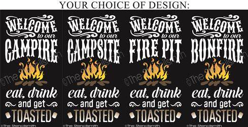 2349 - Welcome to our Campfire ... eat, drink - The Stencilsmith