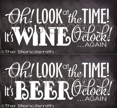 2358 - Oh look at the time ... WINE / BEER - The Stencilsmith