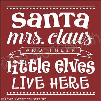 2420 - Santa Mrs. Claus and their little elves - The Stencilsmith