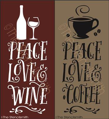2486 - Peace Love & Wine / Coffee - The Stencilsmith