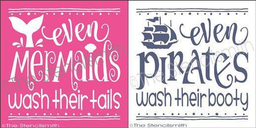 2535 - even mermaids / pirates wash - The Stencilsmith