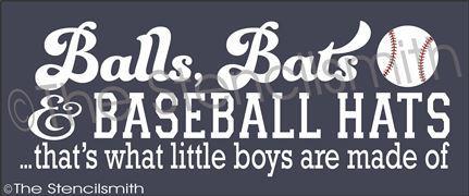 2551 - Balls Bats Baseball Hats - The Stencilsmith