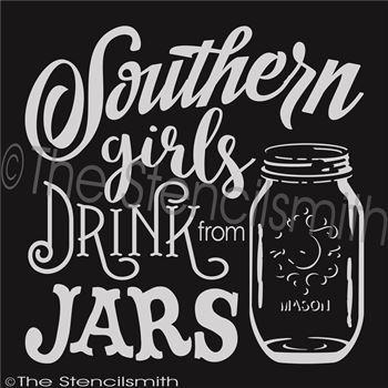 2619 - Southern Girls drink from Jars - The Stencilsmith