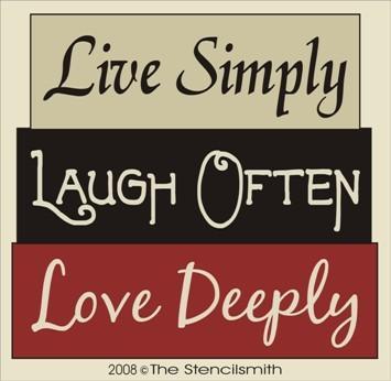2815 - Live Simply Laugh Often Love Deeply - BLOCKS - The Stencilsmith