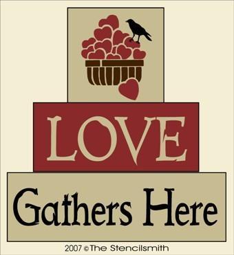 2818 - LOVE Gathers Here - BLOCKS - The Stencilsmith