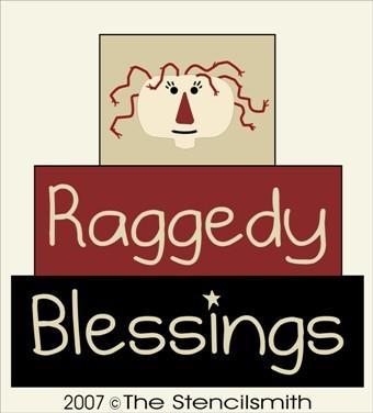 2832 - Raggedy Blessings - BLOCKS Stencil - The Stencilsmith