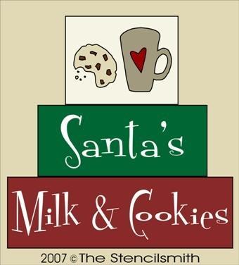 2835 - Santa's Milk & Cookies - BLOCKS - The Stencilsmith