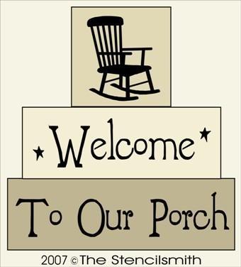 2847 - Welcome to our Porch - BLOCK Stencil - The Stencilsmith
