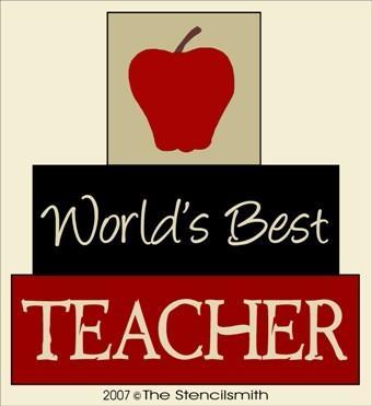 2851 - World's Best Teacher - BLOCKS - The Stencilsmith