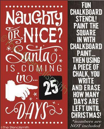 2911 - Chalkboard Countdown - Naughty or Nice - The Stencilsmith
