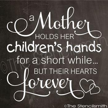 3190 - A mother holds her children's hands - The Stencilsmith