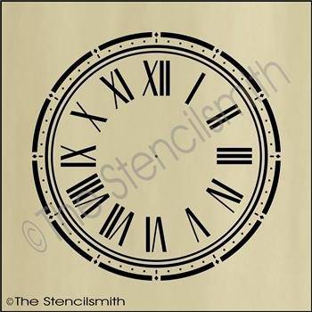 D'Anjou Clock Stencil by StudioR12 Roman Numeral Clock Face Art