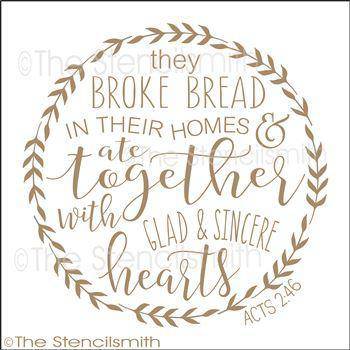 3277 - They broke bread in their homes - The Stencilsmith