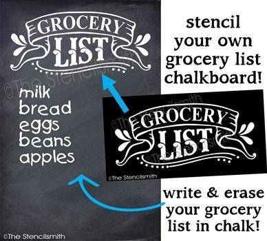 3584 - Grocery List Chalkboard - The Stencilsmith