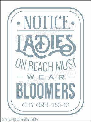 3590 - Notice Ladies on the beach - The Stencilsmith