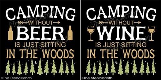 3646 - CAMPING without beer / wine - The Stencilsmith