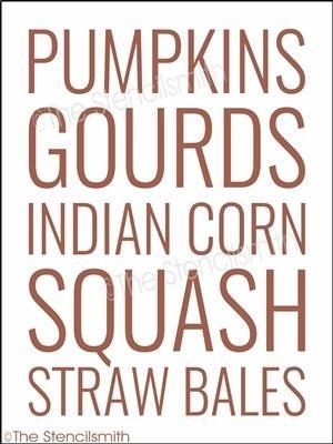 3743 - Pumpkins Gourds Indian Corn - The Stencilsmith