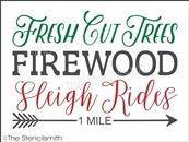 3839 - Fresh Cut Trees Firewood Sleigh Rides - The Stencilsmith